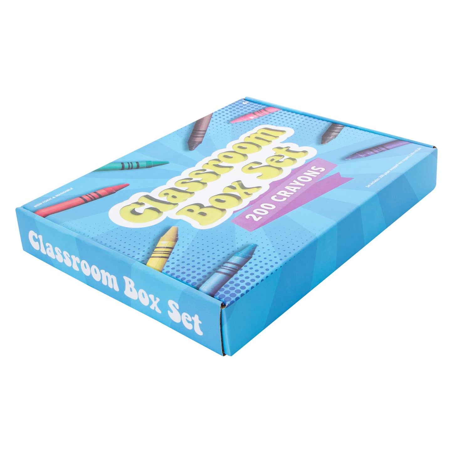 Classroom Crayons Box Set – 200 Count Washable, Non-Toxic Wax Crayons