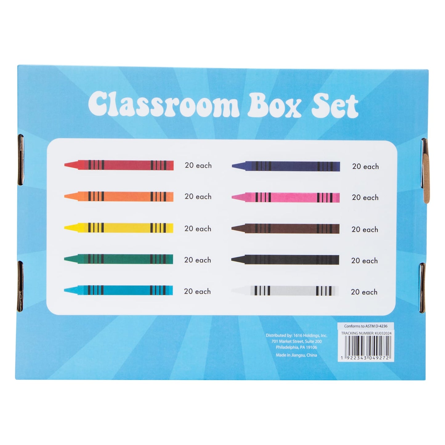 Classroom Crayons Box Set – 200 Count Washable, Non-Toxic Wax Crayons