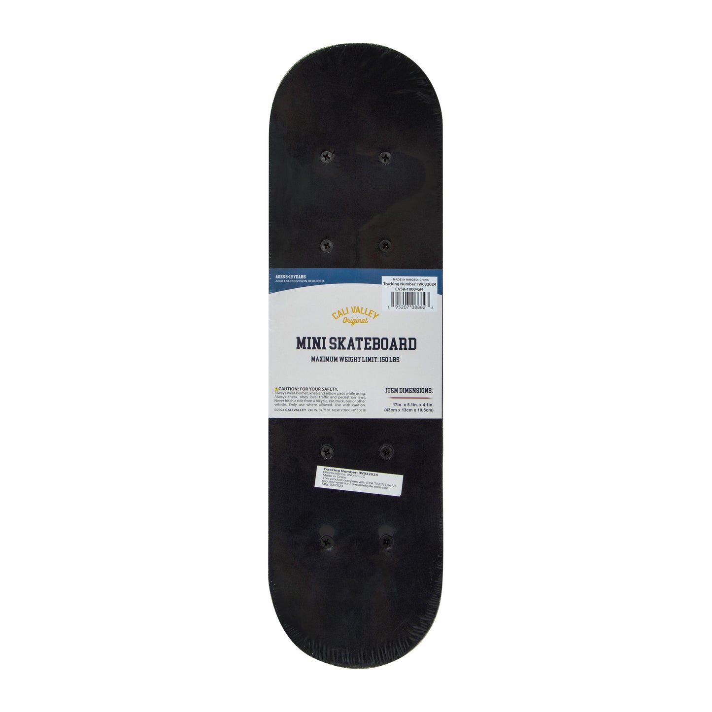 Mini Skateboard 17-Inch Cali Valley Original – Green Stripe Design