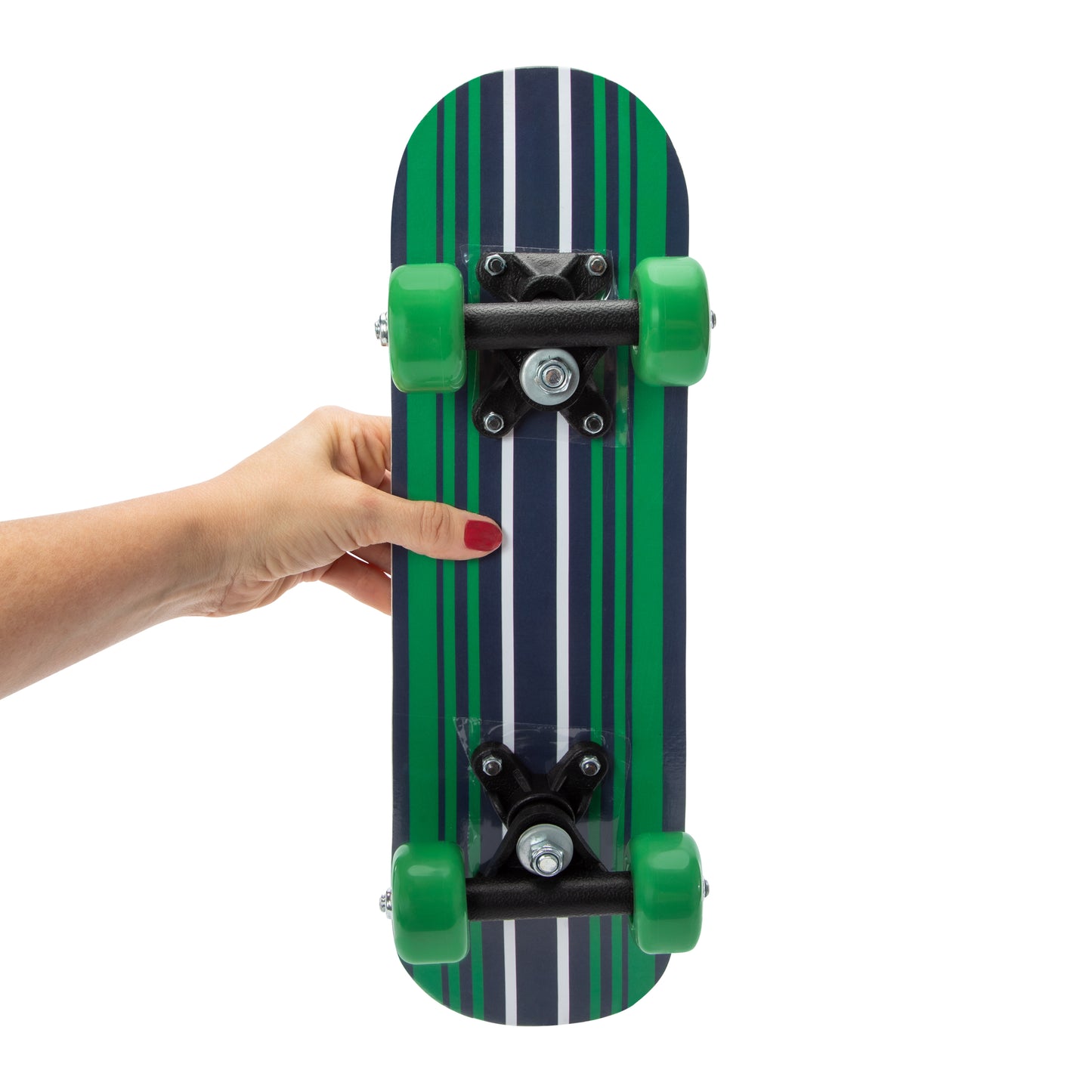 Mini Skateboard 17-Inch Cali Valley Original – Green Stripe Design