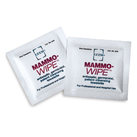 Mammography Cleansing Towelette EZ EM Individual Packet Scented 50 Count