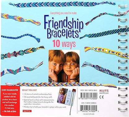 KLUTZ Friendship Bracelets Craft Kit for Kids – DIY Woven Bracelets with Floss, Beads & Instruction Book