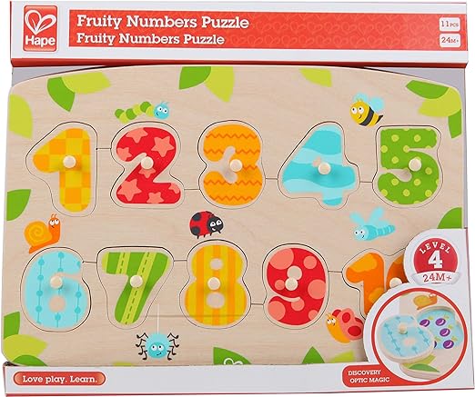 Hape Number Peg Puzzle Game - Educational and Colorful Learning Toy for Babies and Toddlers