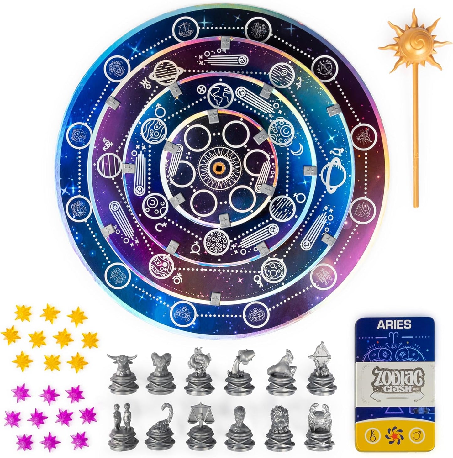 Zodiac Clash Strategic 3D Solar System Board Game – Zodiac Power Game for 2 or 4 Players Ages 8+