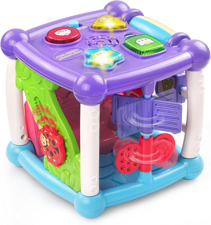 VTech Busy Learners Activity Cube – Animals & Shapes, Purple, Toddler Learning Toy (6 Months – 3 Years)