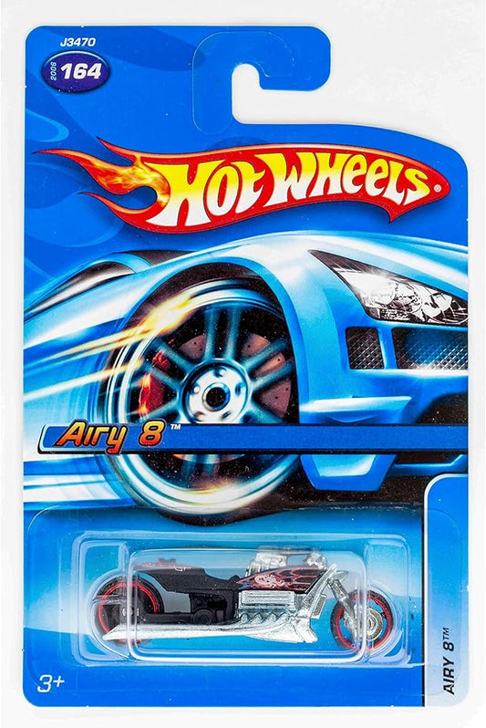 Hot Wheels Airy 8 Black – Mainline Collector Car #2006-164 1:64 Diecast