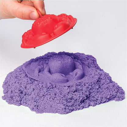 Kinetic Sand Sandbox Playset – 1lb Purple Sand with Molds for Ages 3+
