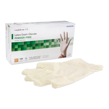 Exam Glove McKesson Confiderm CLNonSterile Latex Standard Cuff Length Textured Fingertips Ivory Not Rated