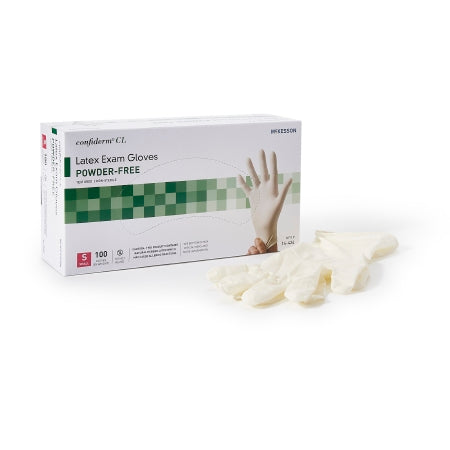 Exam Glove McKesson Confiderm NonSterile Latex Standard Cuff Length Textured Fingertips Ivory Not Rated