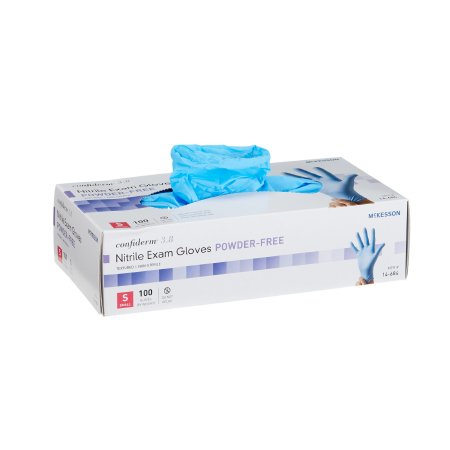 Exam Glove McKesson Confiderm 3.8 NonSterile Nitrile Standard Cuff Length Textured Fingertips Blue Not Rated