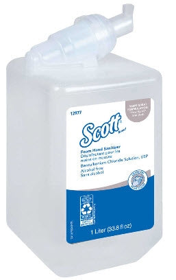 Alcohol-Free Hand Sanitizer Scott Essential 1,000 mL BZK (Benzalkonium Chloride) Foaming Dispenser Refill Bottle