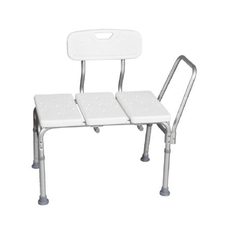 Classics Bath Transfer Bench Removable Arm Rail 17-1/2 to 23-1/2 Inch Seat Height 300 lbs. Weight Capacity