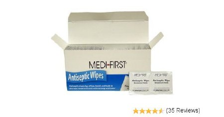 Antiseptic Skin Towelette Medi-First Individual Packet Scented 100 Count