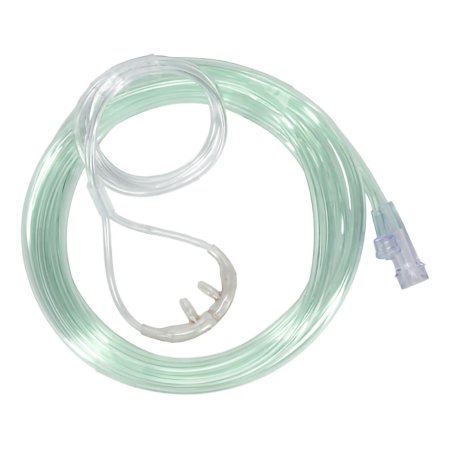 ETCO2 Nasal Sampling Cannula with O2 Delivery Salter Labs Adult Curved Prong / NonFlared Tip 14 Foot O2 / 14 Foot CO2 Line