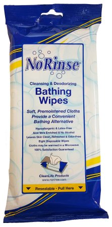 Rinse-Free Bath Wipe No Rinse Soft Pack Scented 8 Count