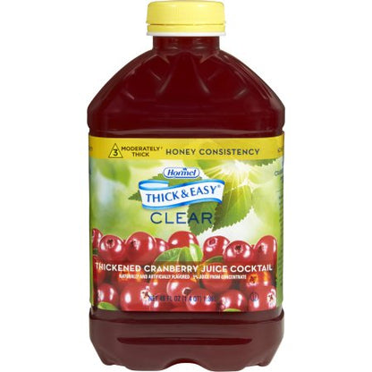 Thickened Beverage Thick & Easy 46 oz. Bottle Cranberry Juice Cocktail Flavor Liquid IDDSI Level 2 Mildly Thick/Level 3 Moderately Thick/Liquidized