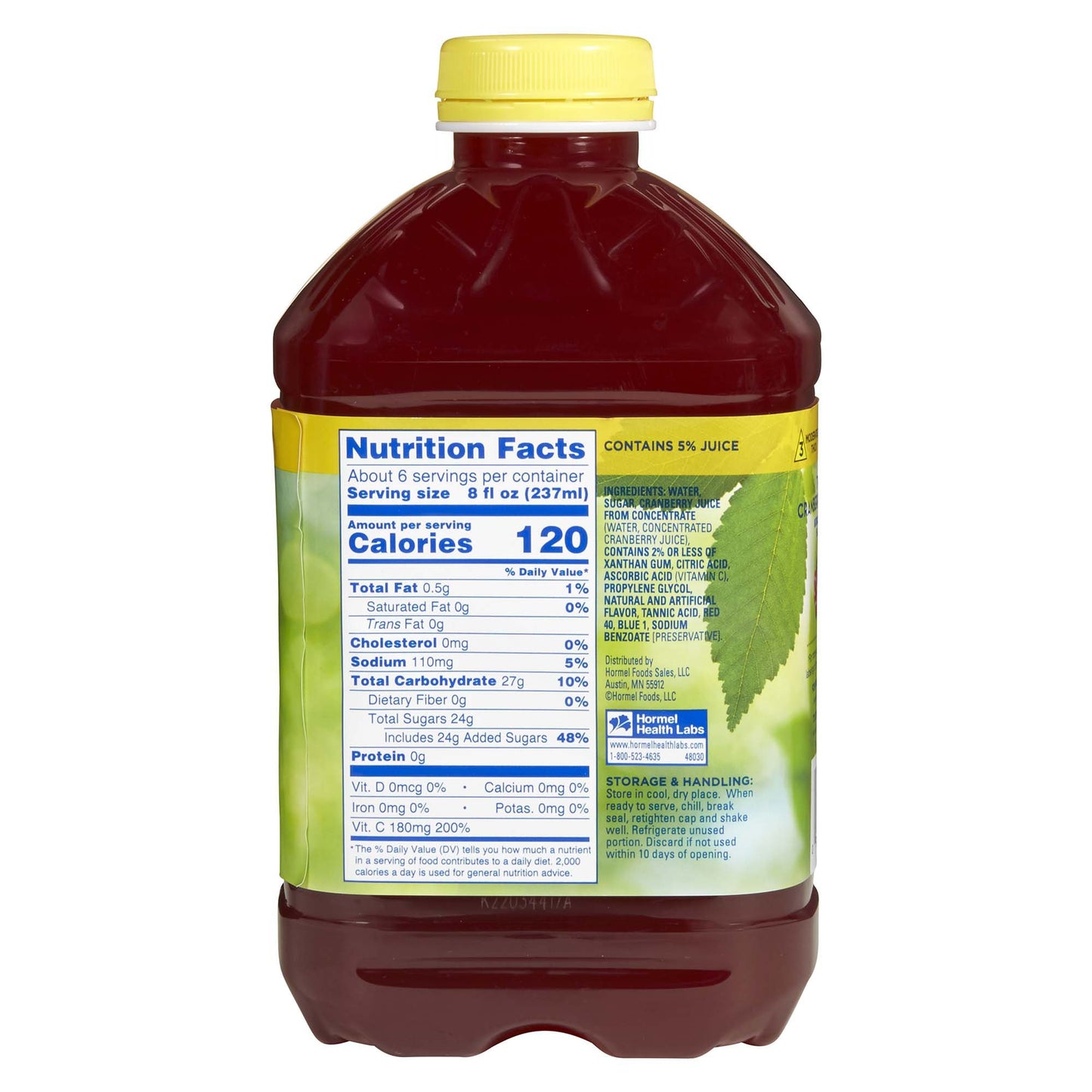 Thick & Easy Cranberry Juice Cocktail Thickened Beverage 46 oz Bottle IDDSI Level 3 Moderately Thick