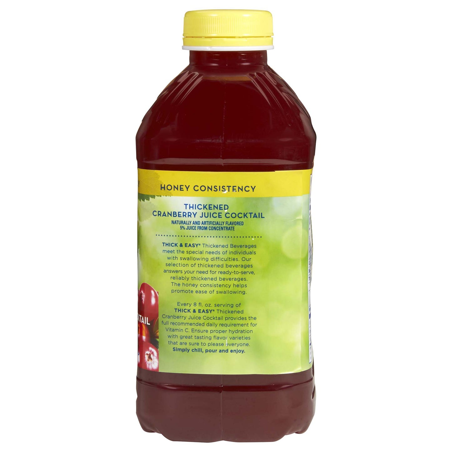 Thick & Easy Cranberry Juice Cocktail Thickened Beverage 46 oz Bottle IDDSI Level 3 Moderately Thick