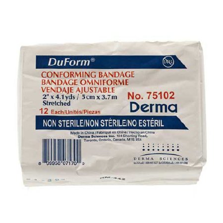 Conforming Bandage Duform 2 Inch X 4-1/10 Yard 1-Ply Roll Shape NonSterile 12 per Pack