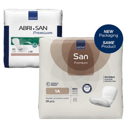 Bladder Control Pad Abri-San Premium 11 Inch Length Light Absorbency Fluff / Polymer Core Level 1A