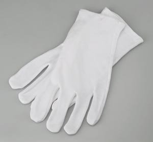 Glove Liner Full-Finger Cotton White Small