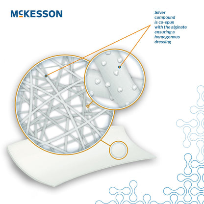 McKesson Silver Alginate Dressing 2 x 2 Inch 5% Silver 10 Count Sterile
