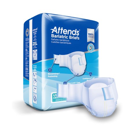 Unisex Adult Incontinence Brief Attends Bariatric 4X-Large Disposable Heavy Absorbency