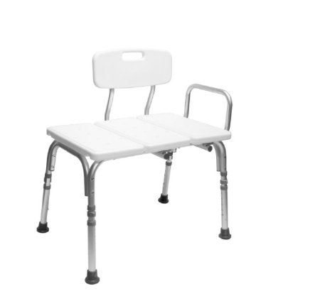 Carex Knocked Down Bath Transfer Bench Arm Rail 16 to 20 Inch Seat Height 300 lbs. Weight Capacity