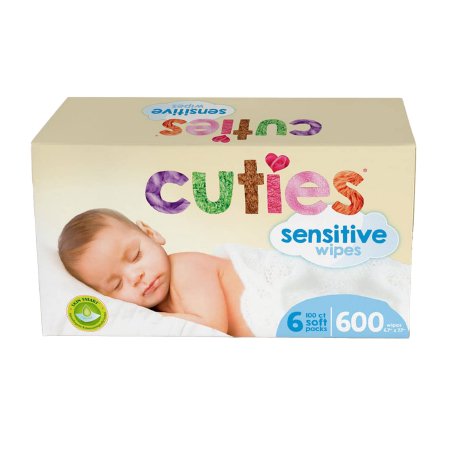 Baby Wipe Cuties Sensitive Soft Pack Unscented 72 Count