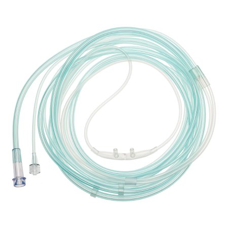 ETCO2 Nasal Sampling Cannula with O2 Delivery Softech Plus Adult Curved Prong / NonFlared Tip 7 Foot O2 / 7 Foot CO2 Line