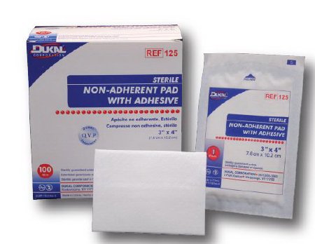 Non-Adherent Dressing with Adhesive Dukal 2 X 3 Inch Cotton Rectangle White Sterile