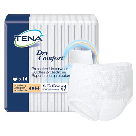 Unisex Adult Absorbent Underwear TENA Dry Comfort Pull On with Tear Away Seams Medium Disposable Moderate Absorbency