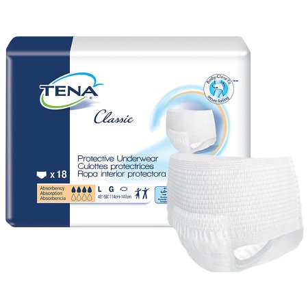 Unisex Adult Absorbent Underwear TENA Classic Pull On with Tear Away Seams X-Large Disposable Moderate Absorbency