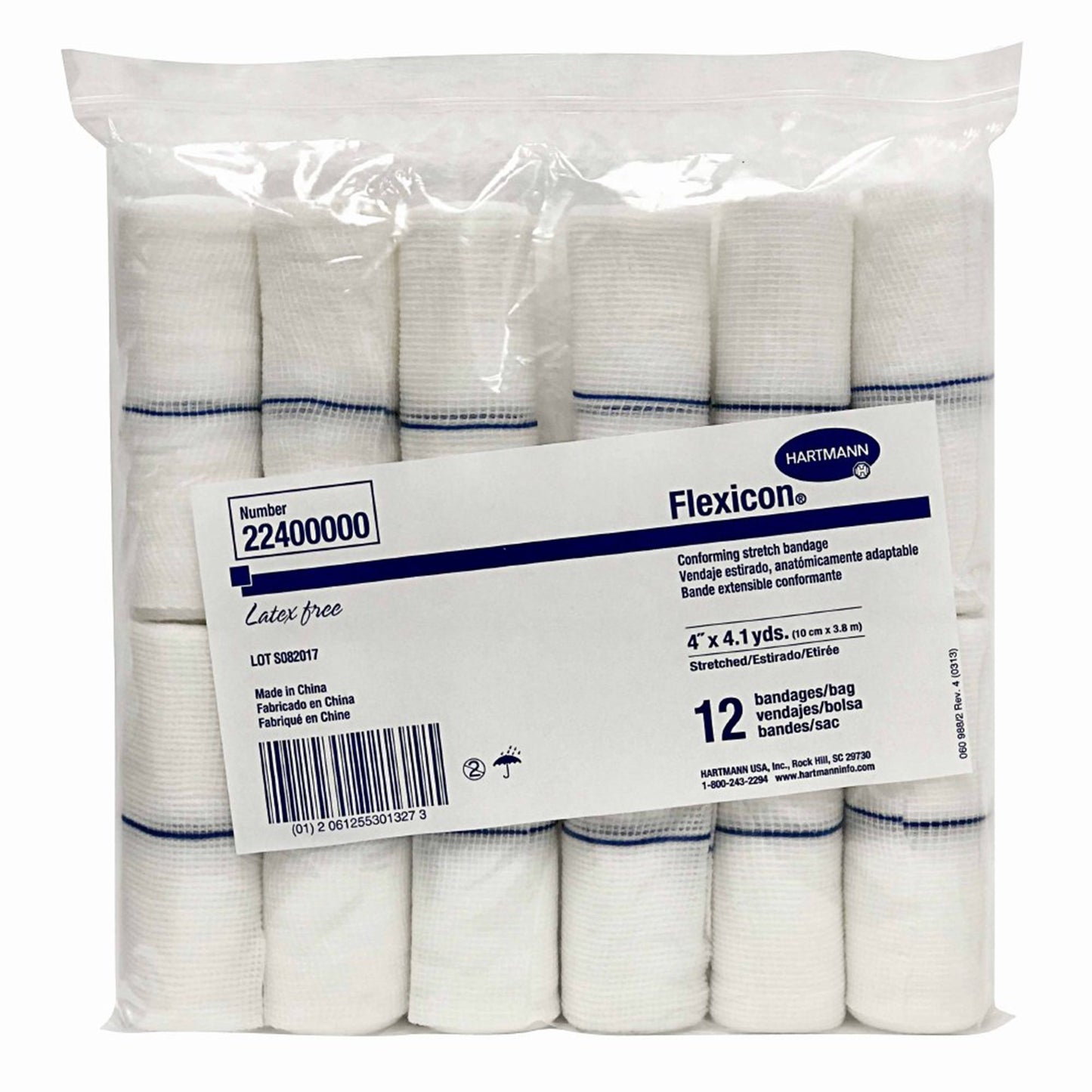Flexicon Conforming Bandage 4 Inch x 4.1 Yard 1-Ply Non-Sterile – 12 per Pack