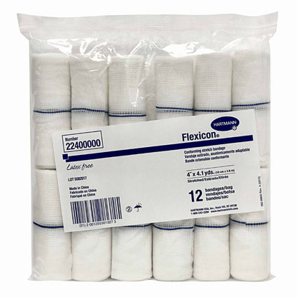 Flexicon Conforming Bandage 4 Inch x 4.1 Yard 1-Ply Non-Sterile – 12 per Pack