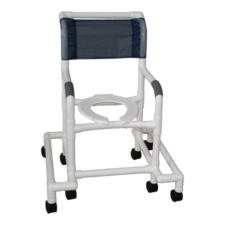 Shower Chair MJM International Fixed Arms PVC Frame Mesh Backrest