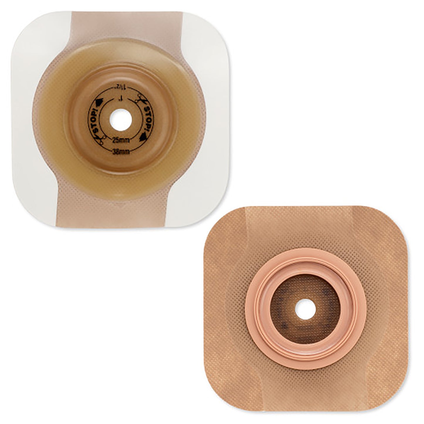 Ostomy Barrier New Image CeraPlus Trim to Fit, Extended Wear Adhesive Tape Borders 57 mm Flange Red Code System Up to 1-½ Inch Opening