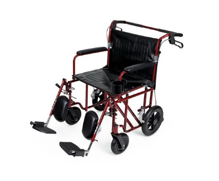 Transport Chair Freedom Plus Light 22 Inch Seat Width Full Length Arm Elevating Legrest Aluminum Frame