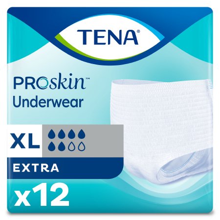 Unisex Adult Absorbent Underwear TENA ProSkin Extra Protective Pull On with Tear Away Seams Medium Disposable Moderate Absorbency