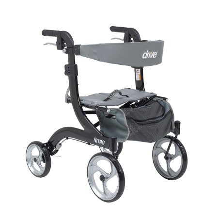 4 Wheel Rollator drive Nitro Hemi Black Adjustable Height / Folding Aluminum Frame