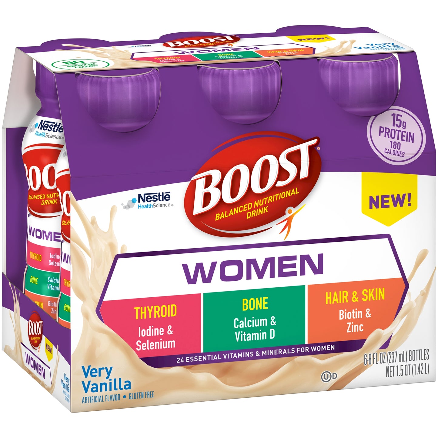 Boost Women Oral Nutritional Supplement Very Vanilla 8 oz Bottle