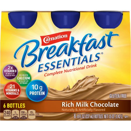 Oral Supplement Carnation Breakfast Essentials Rich Milk Chocolate Flavor Liquid 8 oz. Bottle