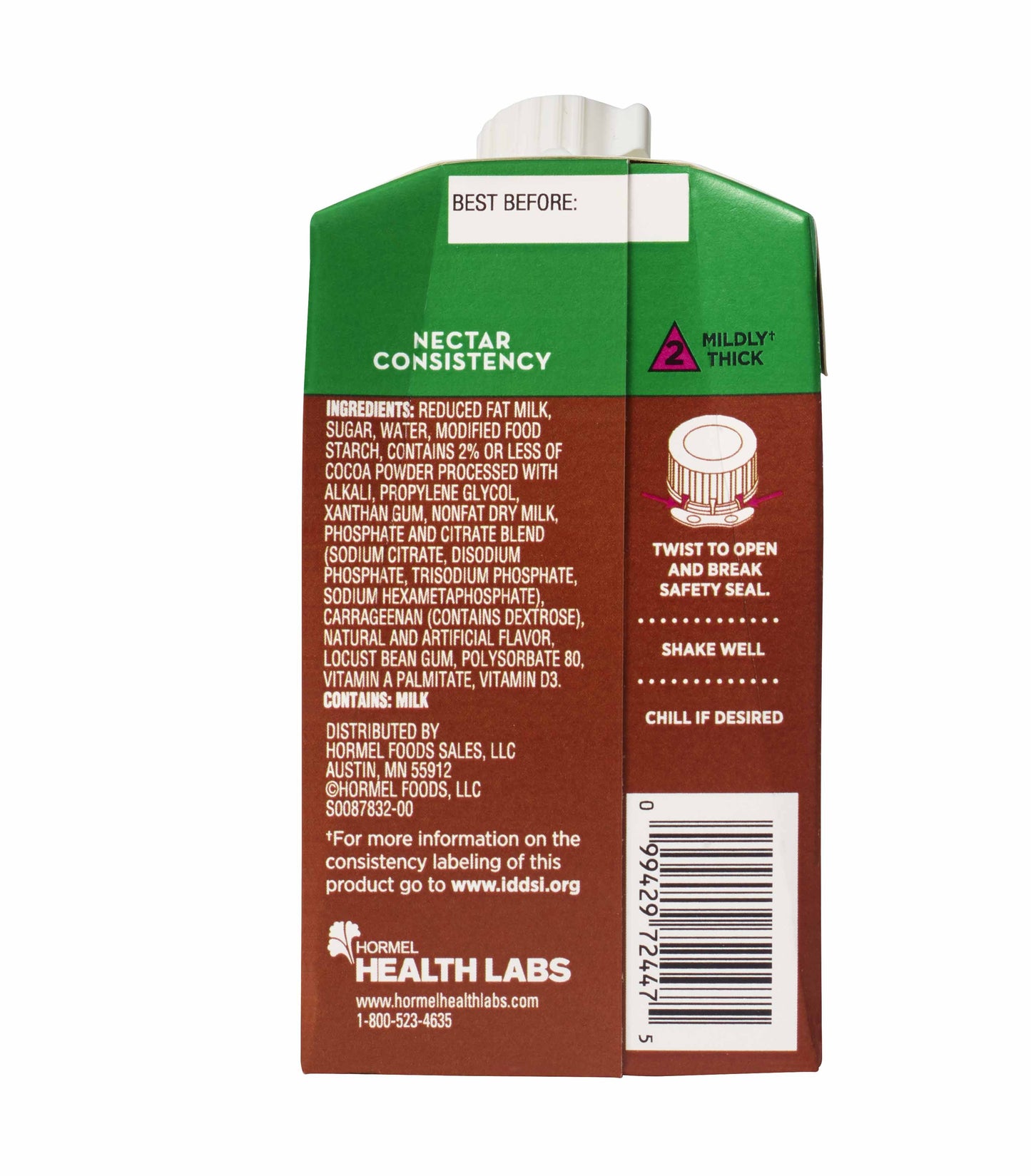 Thick & Easy Dairy Thickened Chocolate Milk 8 oz IDDSI Level 2 Carton