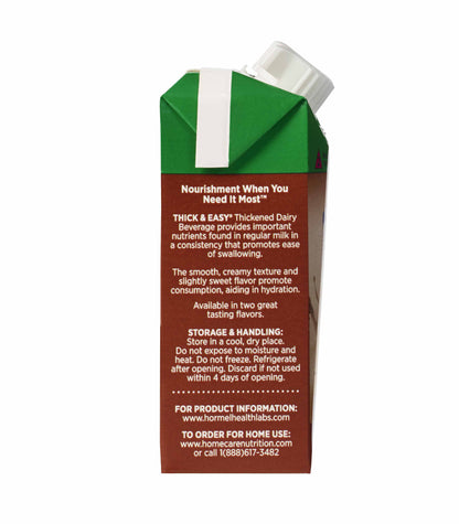 Thick & Easy Dairy Thickened Chocolate Milk 8 oz IDDSI Level 2 Carton