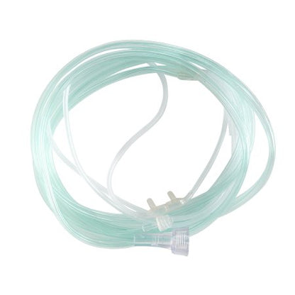 ETCO2 Nasal Sampling Cannula with O2 Delivery McKesson Adult Curved Prong / NonFlared Tip 7 Foot O2 / 2 Inch CO2 Line