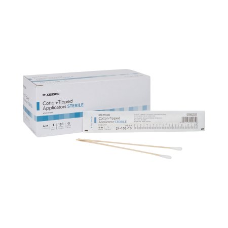 Swabstick McKesson Cotton Tip Wood/Plastic Shaft 6 Inch Sterile