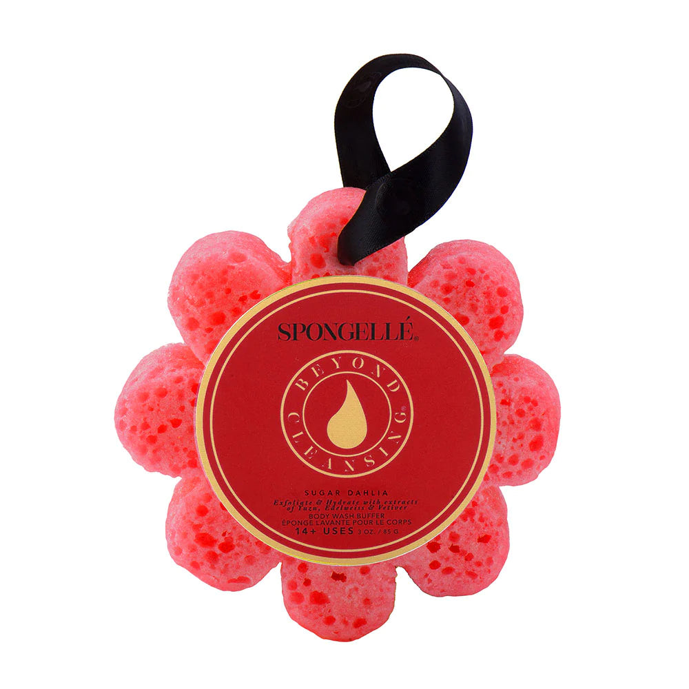 Spongelle Sugar Dahlia Wild Flower Bath Sponge Floral Escape for Radiant Skin