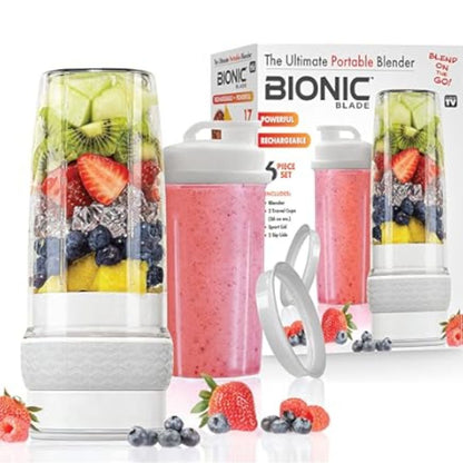 Bionic Blade Cordless Personal Blender, Rechargeable & Portable for Shakes & Smoothies