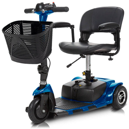 3 Wheel Mobility Scooter - Electric Long Range Powered Wheelchair Blue