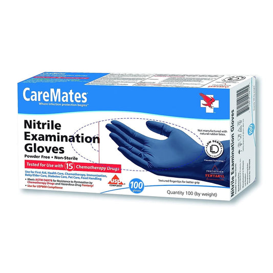CareMates Nitrile Powder-Free Examination Gloves – Medium